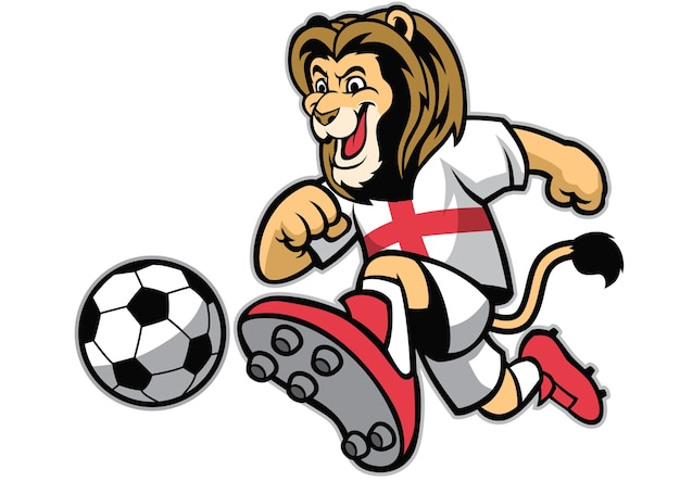 lion playing soccer