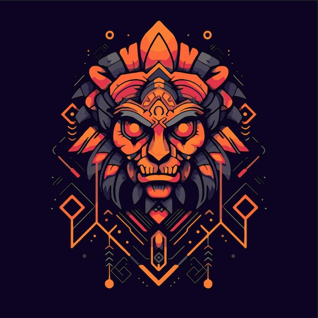 lion sacred geometry illustration