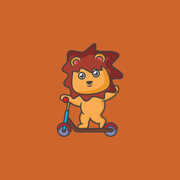 Lion Scooter Mascot Logo Design