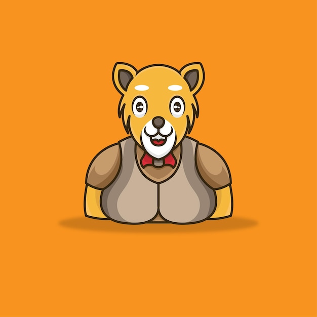 Lion Servant Cartoon Mascot Logo