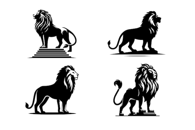 Lion set silhouette vector art work