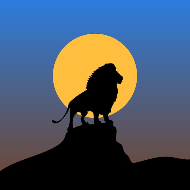 lion silhouette and the dawn