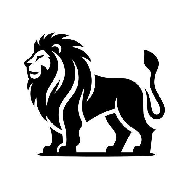 lion silhouette head body vector