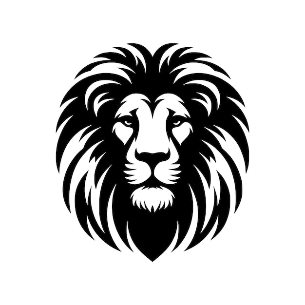 lion silhouette head body vector