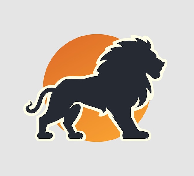 Vector lion silhouette logo illustration