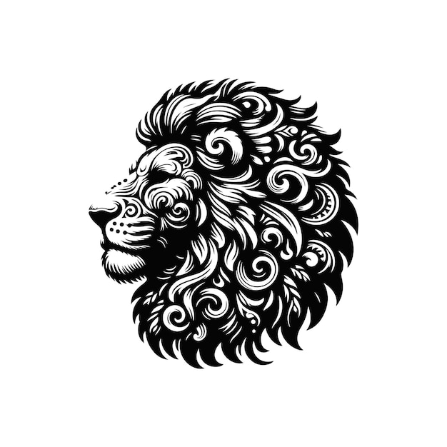 lion silhouette and vector image