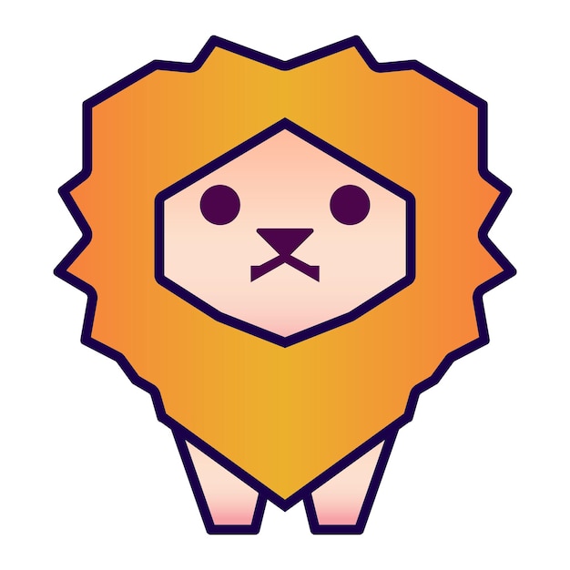 Lion vector illustration logo cute Lion icon