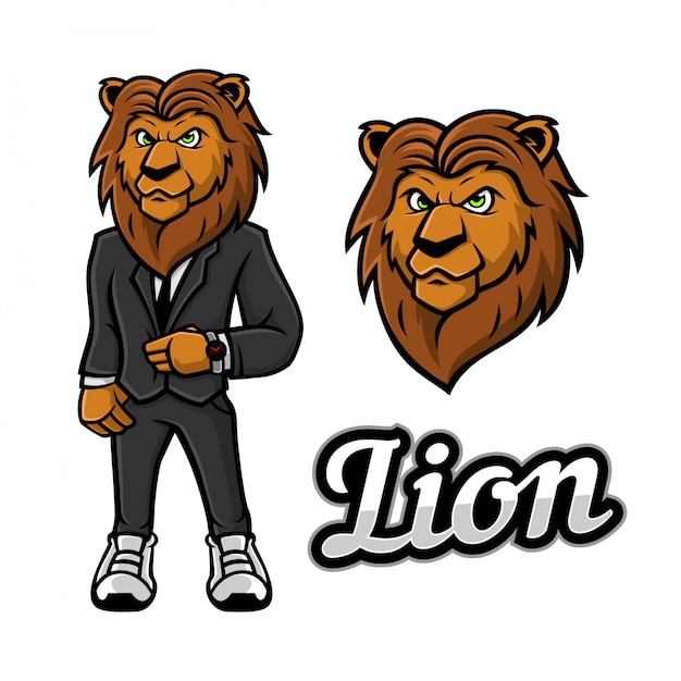 Lion wear tuxedo mascot