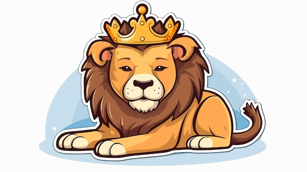 Vector a lion with a crown on its head