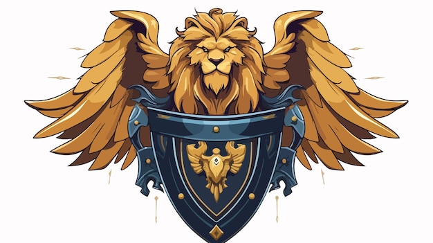 a lion with a shield that says quot the lion quot on the back