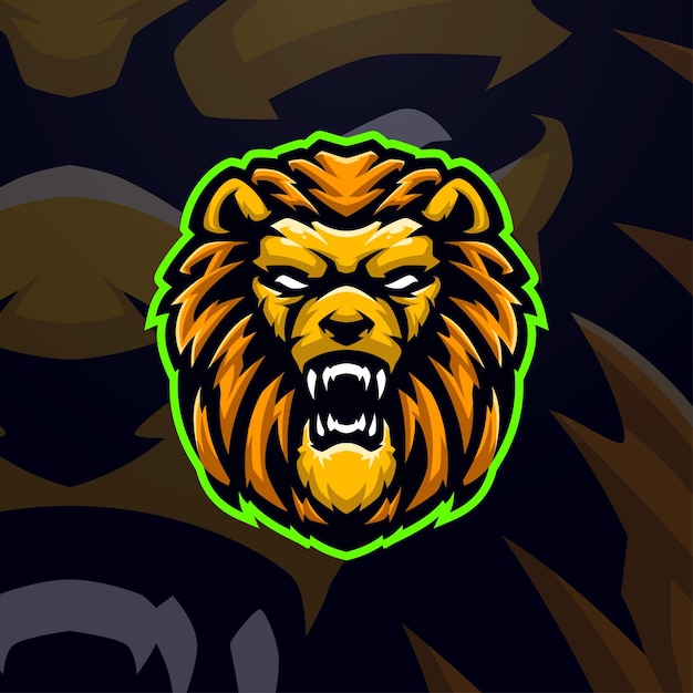 Lions masscot logo esport illustration premium vector