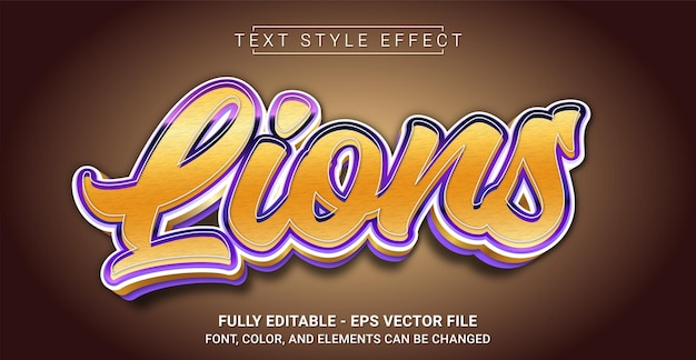 Lions Text Style Effect Editable Graphic Text Template