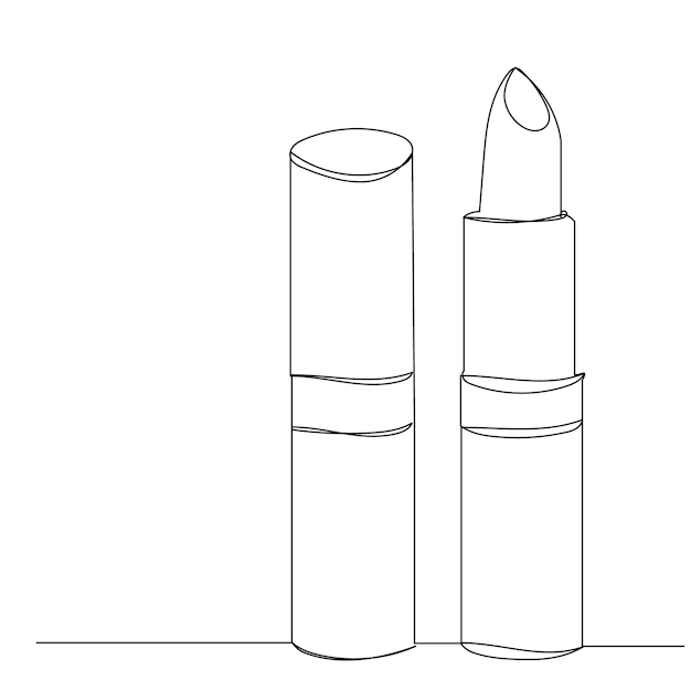 Lipstick drawing in one continuous line