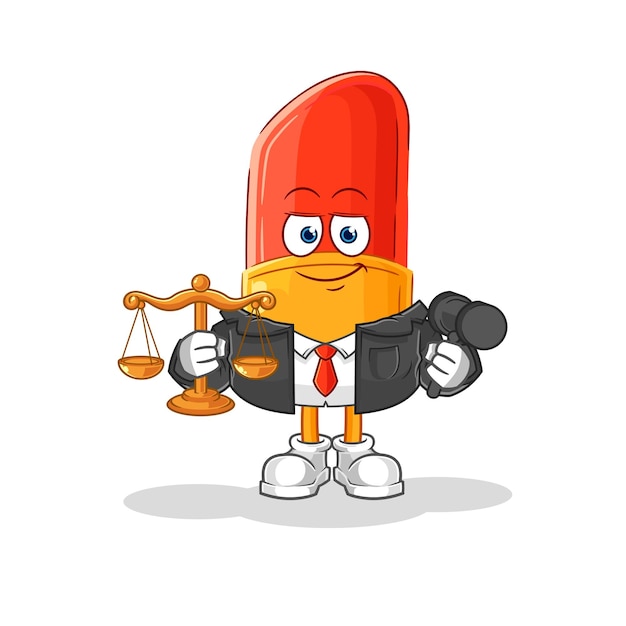 Lipstick lawyer cartoon cartoon mascot vector