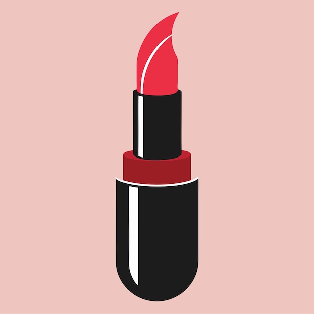 Vector lipstick logo design vector art and illustration