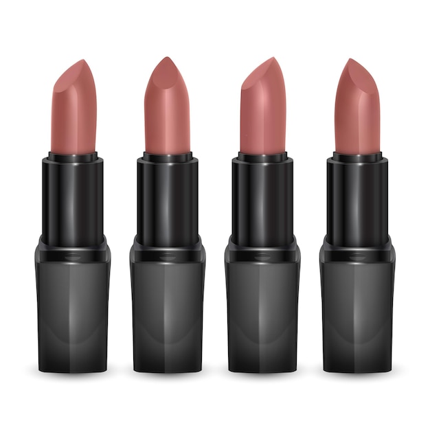 Lipstick set of skin color, realistic lipstick isolated  ,   cosmetic product,   illustration