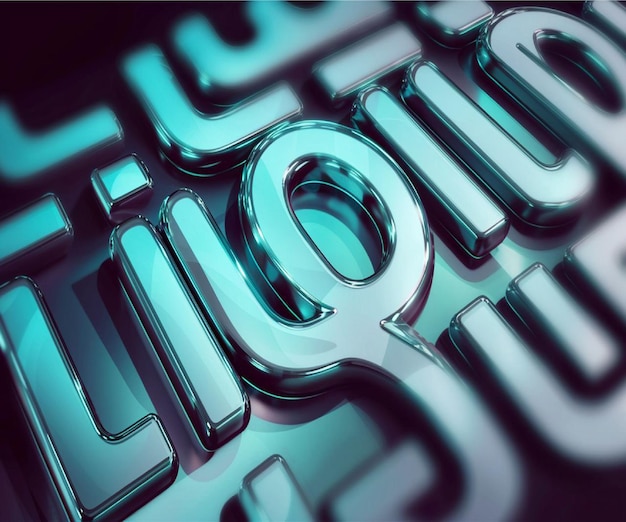 Vector liquid 3d font