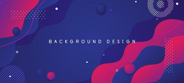 Liquid abstract background Red and blue fluid vector banner template for social media web sites