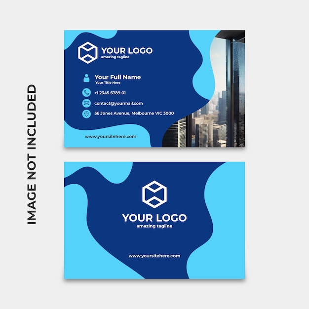 Liquid Abstract Blue Business Card Template