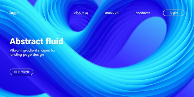 Liquid art background with gradient fluid shape