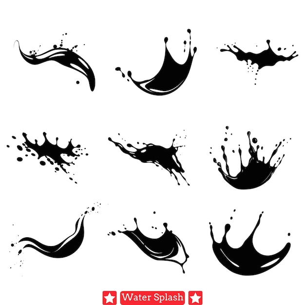 Vector liquid artistry inspiring water splash vector silhouettes for designers