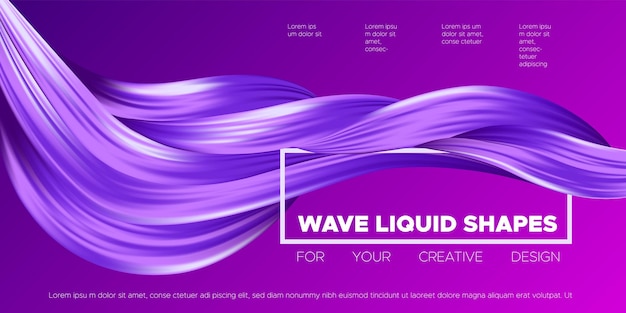 Liquid background design with curved fluid shapes