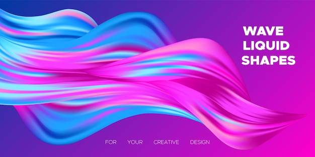 Liquid background design with curved fluid shapes