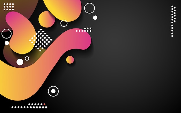 Liquid background with trendy gradients on black