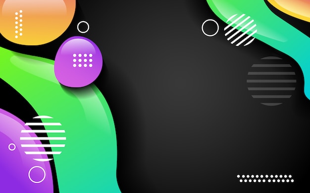 Liquid background with trendy gradients on black