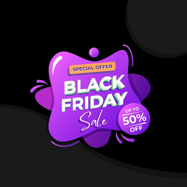 Liquid black friday sale banner template