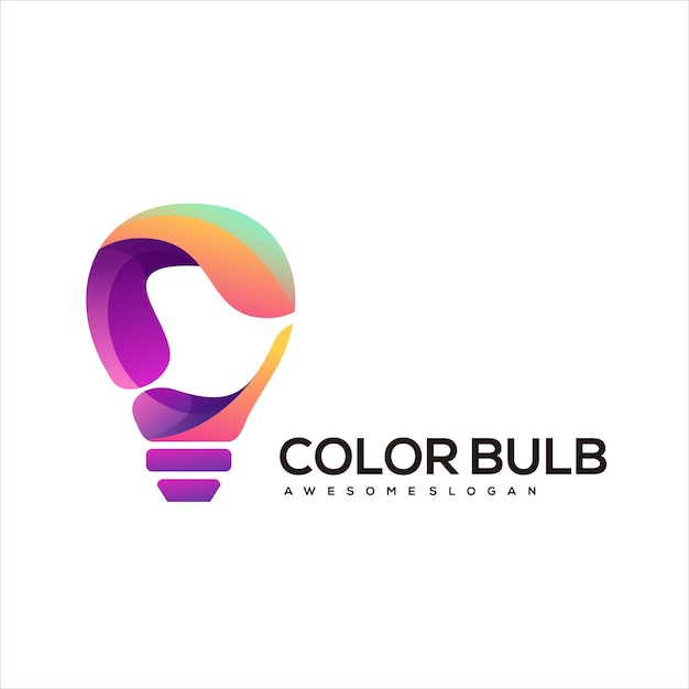 Liquid bulb gradient colorful logo design