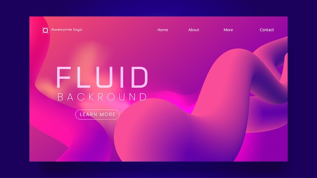 Liquid color background landing page design Fluid gradient shapes composition Futuristic design posters