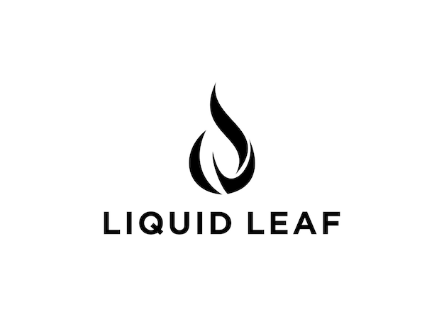 liquid leaf logo design vector illustration