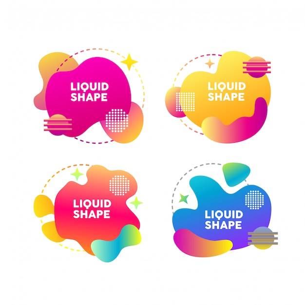 Liquid shape object. liquid trendy style