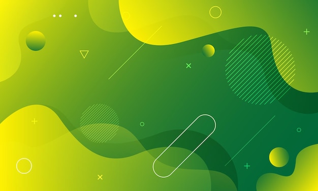 Liquid wave background with green and yellow color background