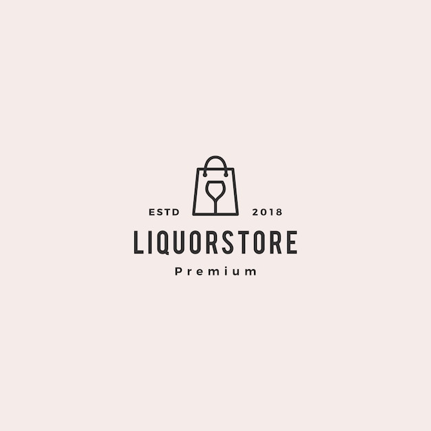 Liquor store shop cafe beer wine logo vector illustration