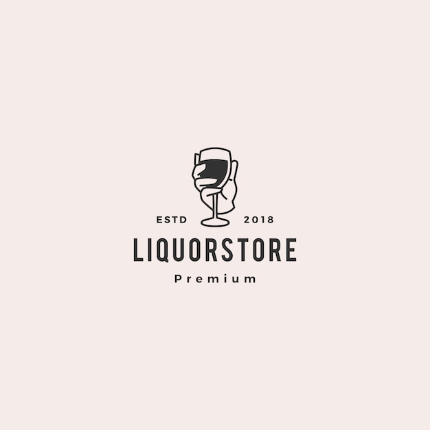 Liquor store shop cafe beer wine logo vector illustration