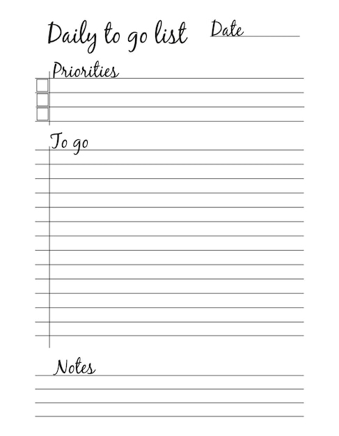 To do list for the day Scheduler Schedule reminder organizer goals plans