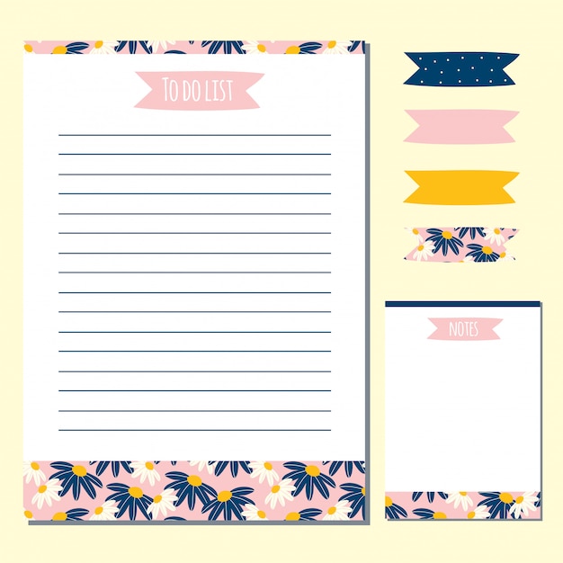 To do list notepad collection