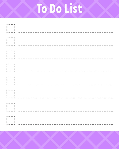 To do list Printable template Lined sheet Handwriting paper For diary planner checklist wish list