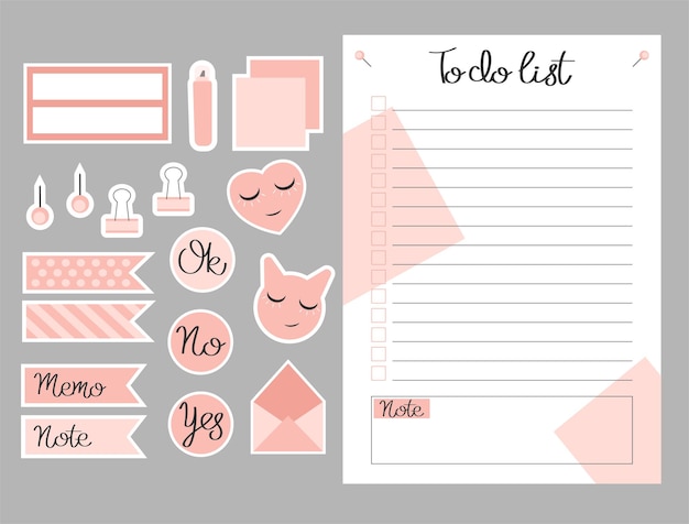 To-do list template. Event planner template. Layout in A6.