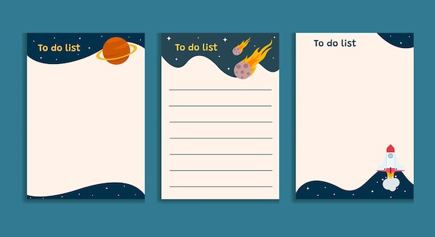 Vector to do list with space theme