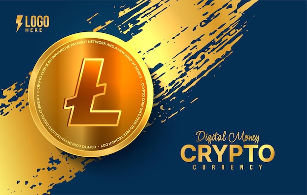 Litecoin crypto currency background Digital money exchange of Blockchain technology Crypto coin