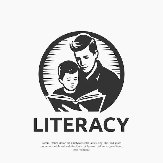 Vector literacy legacy logo design template