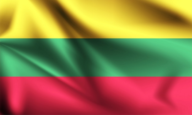 Lithuania flag blowing in the wind.