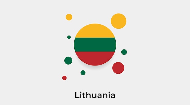 Lithuania flag bubble circle round shape icon vector illustration