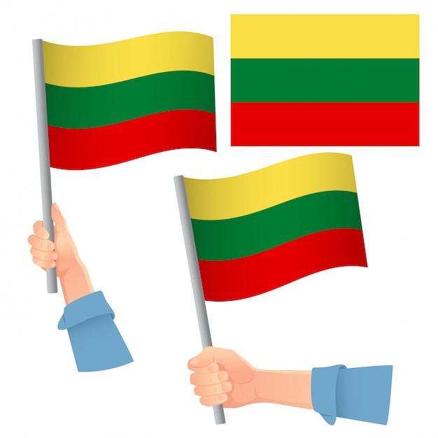 Lithuania flag in hand set