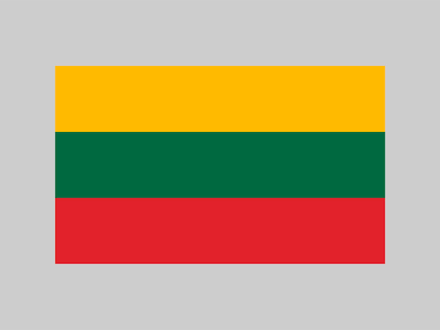 Lithuania flag official colors and proportion Vector illustration