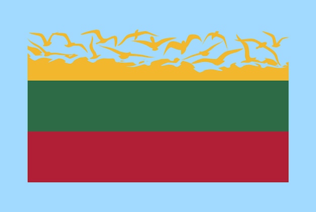 Lithuania flag with freedom concept Lithuania flag transforming into flying birds vector