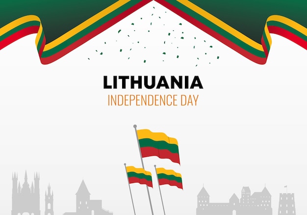 Lithuania independence day background banner poster for national celebration on march 11